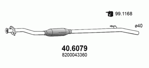 ASSO 40.6079 Средний глушитель выхлопных газов