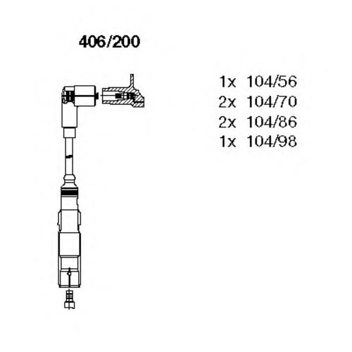 BREMI 406/200 Комплект проводов! VW Golf III/Passat /Vento 94> 2.8 VR6 94>