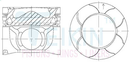 TEIKIN 43301AG050 Поршень без колец с масл. галереей Mitsubishi 4N15 d86.0+0.50 Teikin