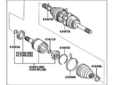 TOYOTA 4343060020 Шарнирный комплект, приводной вал