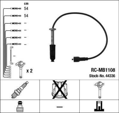 NGK 44336 RC-MB1108 ком-т проводов MB W210/W163/R170/Sprinter 2.0-2.3i 97-06