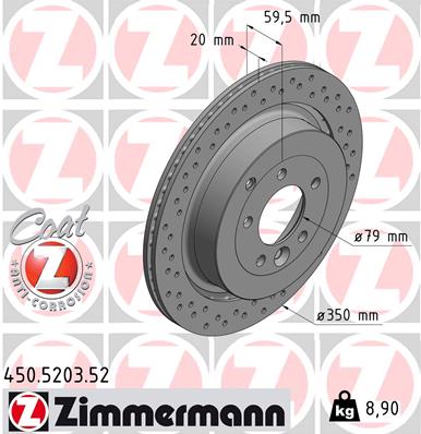 ZIMMERMANN 450520352 Диск тормозной