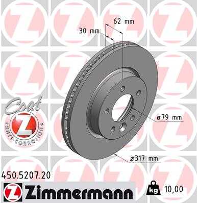 ZIMMERMANN 450.5207.20 Диск тормозной