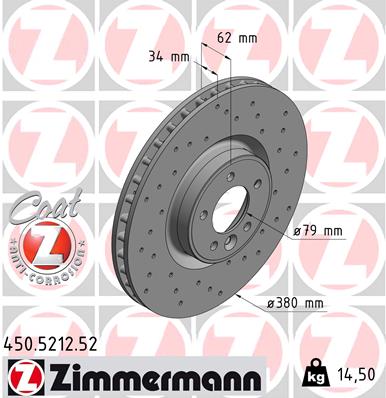 ZIMMERMANN 450.5212.52 Тормозной диск