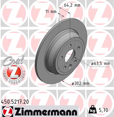 ZIMMERMANN 450521720 Диск тормозной