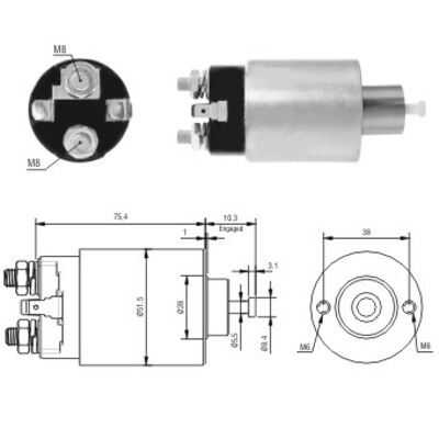 MEATDORIA 46167 Реле втягивающее! Mitsubishi L300/L400/Space Gear 2.5TD 94>