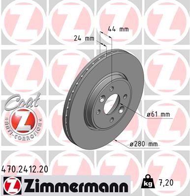 ZIMMERMANN 470241220 Тормозной диск