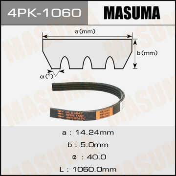 MASUMA 4PK-1060 Ремень поликлиновый! Fiat Tipo/Tempra 2.0i.e. 90-91, Honda Accord 2.0i/2.2i 90-98