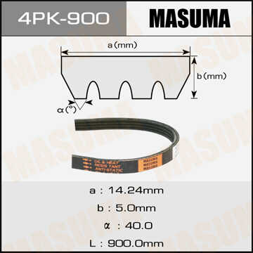 MASUMA 4PK900 Ремень поликлиновый! Elastic 4EPK903 Fiat Ducato, Iveco Daily 2.3/3.0D 02>