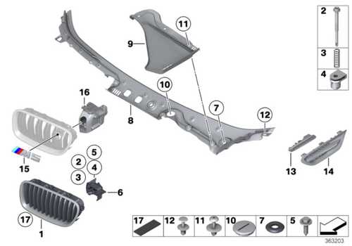 BMW 51137203649 Декоративная решетка л пд 5' F10, F11, F18