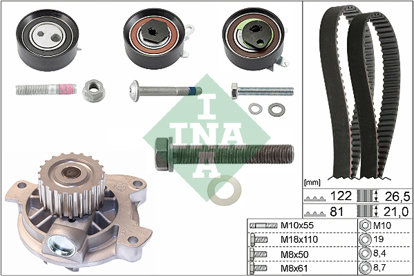 INA 530048330 Ремкомплект привода ГРМ! с помпой VW T4 05-03