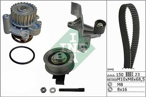 INA 530054630 Рем. комплект ГРМ с помпой! Audi A4/A6, Seat Exeo, Skoda Superb 1.8T 95>