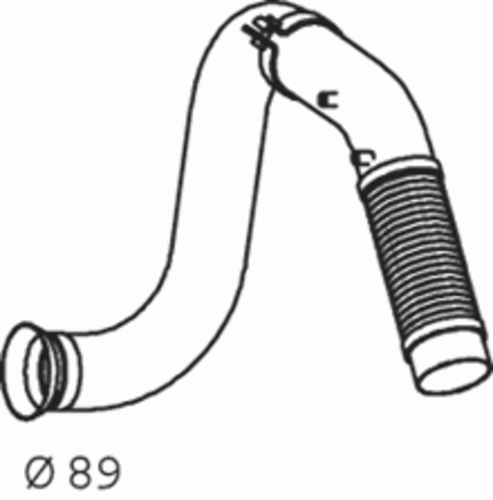 DINEX 53104 Труба глушителя приемная с гофрой нижнее располож. ДВС d=89 MB 1823-2628 Atego