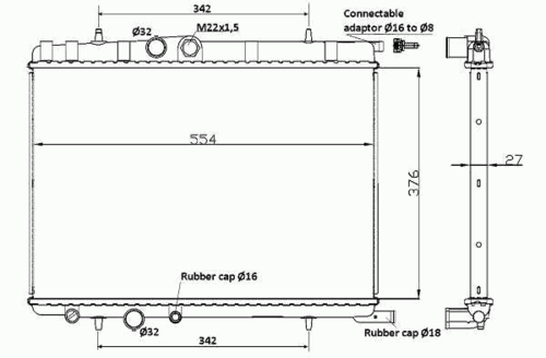 NRF 53424 Радиатор, охлаждение двигателя