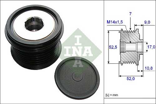 INA 535020910 Шкив генератора! Lexus RX 300/350 03>