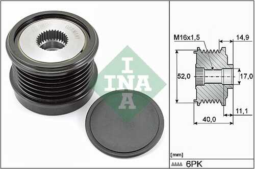 INA 535029310 Шкив генератора! MB W205/212/213, Infiniti Q50 13>