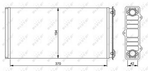 NRF 54254 Радиатор отопителя! 370x194x42 DAF XF