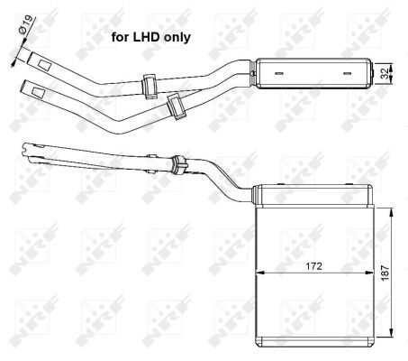 NRF 54303 Радиатор печки! Ford Focus/C-Max 1.4-2.0/1.8TDCi 04>