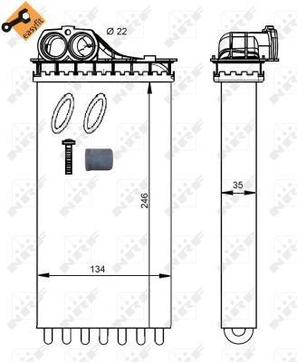 NRF 54334 Heat Exchanger, interior heating