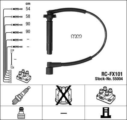 NGK 55004 RC-FX101 комплект проводов! Subaru Legacy/Outback 2.5i 03-09