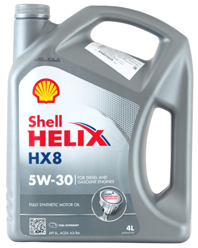 SHELL 550052835 5W30 (4L) Helix HX8 5W30 SL A3/B4 масло моторное! синт. API SN/SN Plus, ACEA A3/B4, MB 229.5;Синт-ое мот. масло Helix HX8 5W-30 SL A3/B4 (4л)