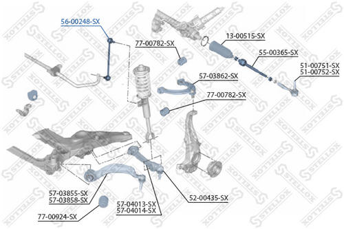 STELLOX 56-00248-SX Тяга стабилизатора переднего! BMW 7 4.0-5.0i/3.0D 08>