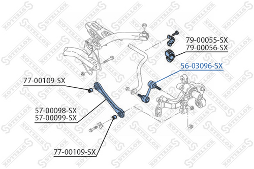 STELLOX 5603096SX Тяга стабилизатора заднего! VW Golf/Touran, Audi A3 03>