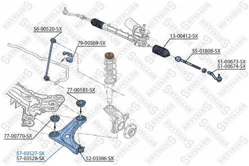 STELLOX 57-03527-SX Рычаг левый! Citroen C3 02>