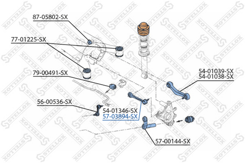 STELLOX 57-03894-SX рычаг задней подвески передний верхний