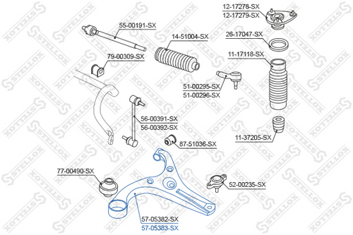 STELLOX 57-05383-SX Рычаг правый! Hyundai Accent 05>