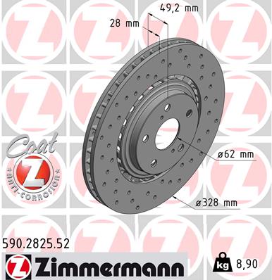 ZIMMERMANN 590282552 Диск тормозной