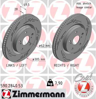 ZIMMERMANN 590284053 Диск тормозной BZ перед. 305x28/50-5x114 Toyota Camry/RAV 4 18>