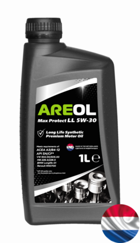 AREOL 5W30AR012 Max Protect LL 5W-30 (1L) масло моторное! синт. ACEA A3/B4, API SN/CF, MB 229.3/226.5