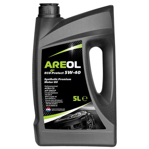 AREOL 5W40AR062 ECO Protect 5W40 (5L) масло моторное! синт. acea C3, API SN/CF, VW 505.00/505.01, MB 229.51