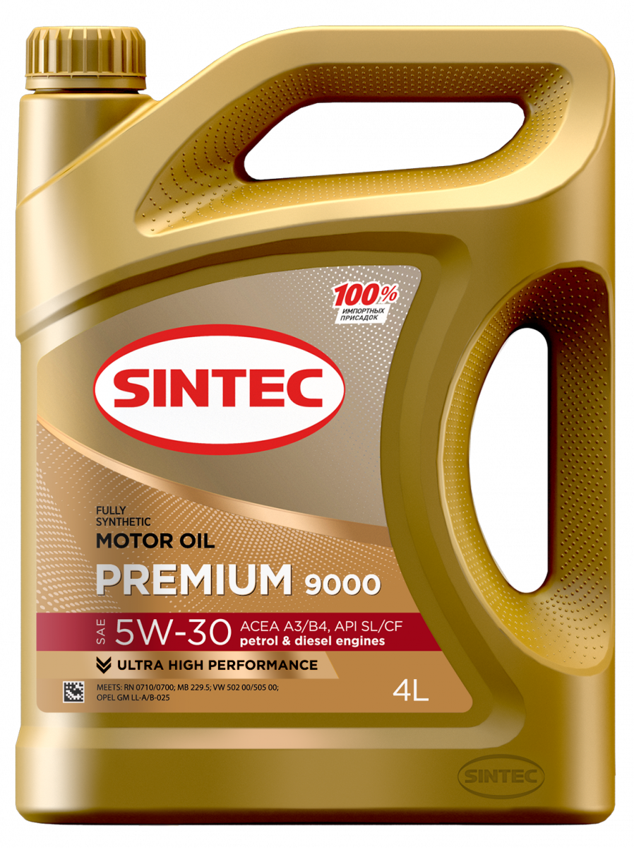 SINTEC 600103 Sintec Premium 9000 5W-30 A3/B4 4л;Sintec Premium 9000 5W-30 A3/B4 SL/CF 4л
