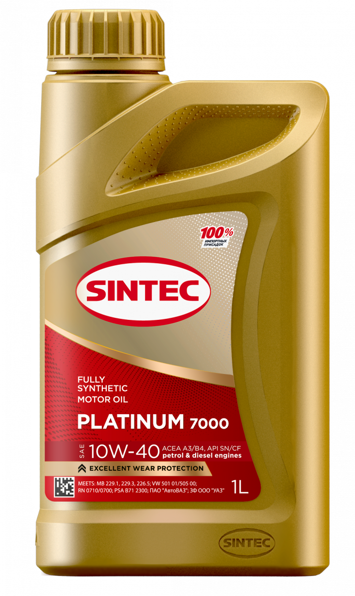 SINTEC 600166 Sintec Platinum 7000 10W-40 A3/B4 1л