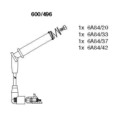 BREMI 600/496 Комплект проводов! Ford Fiesta/Ka 1.3/1.6i 96>