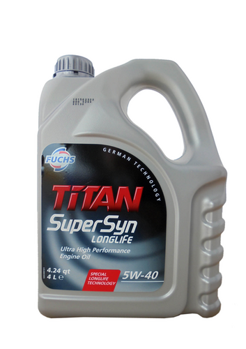 FUCHS 600721954 TITAN Supersyn LONGLIFE 5W40 (4L) масло мот.! ACEA A3/B4, BMW LL-01,RN0710, VW 502 00/505 00