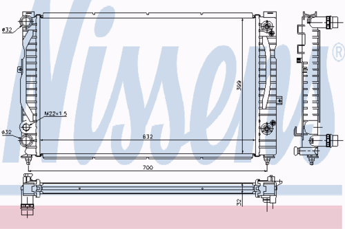 NISSENS 60229 Радиатор системы охлаждения! Audi A4/A6, VW Passat 98>