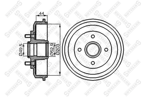 STELLOX 6025-2534-SX Барабан тормозной! Ford Focus all 98>