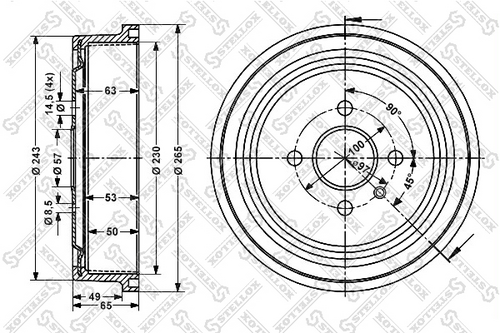 STELLOX 6025-3614-SX Тормозной барабан