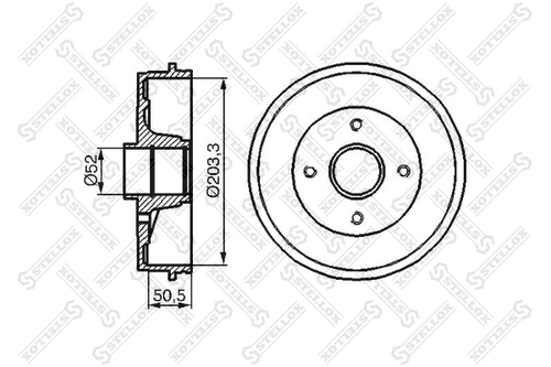 STELLOX 6025-3912-SX Барабан тормозной! без ABS Renault Clio all 98>