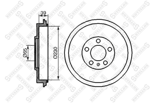 STELLOX 6025-4303-SX Барабан тормозной! Skoda Octavia 1.6/1.9TDi/1.9SDi 96>