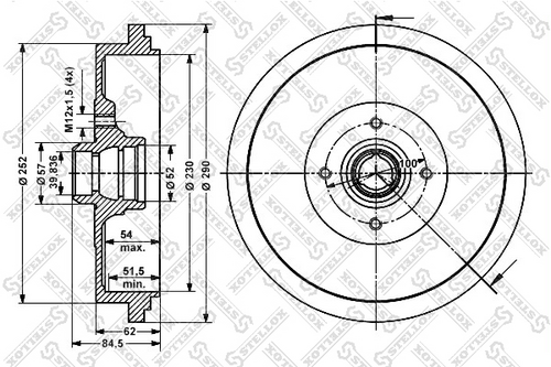 STELLOX 6025-4719-SX Барабан тормозной