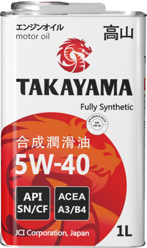 TAKAYAMA 605044 Масло моторное 5W40 API SN/CF 1 L;Масло синтетика 5W-40, 1л.