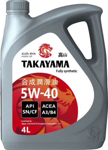 TAKAYAMA 605521 Масло моторное 5W40 API SN/CF 4л пластик;Масло моторное синтетическое SAE 5W-40 API SN/СF пластик 4л