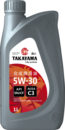 TAKAYAMA 605530 Масло моторное синтетическое SAE 5W-30, API SN/CF C3 1л пластик