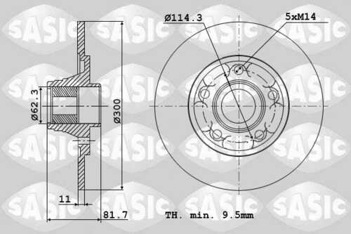 SASIC 6104028 Диск тормозной