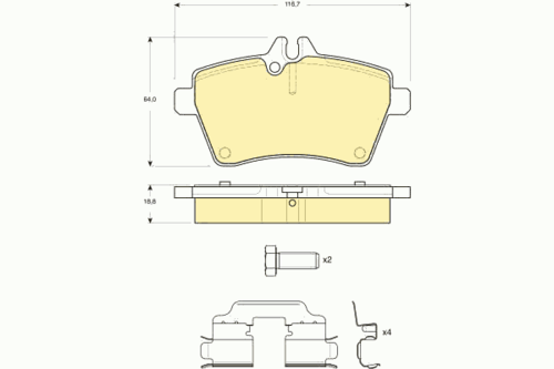 GIRLING 6116291 Колодки тормозные MERCEDES A-CLASS W169;Комплект тормозных колодок, дисковый тормоз