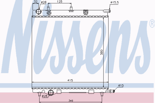 NISSENS 61284 Радиатор системы охлаждения! Citroen C2/C3 1.1-1.6 02>